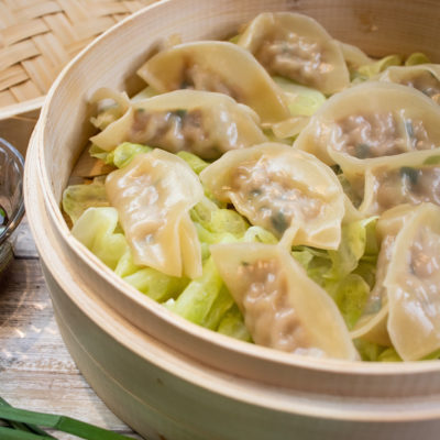 Pork and Chive Dumplings w/ Sesame Soy Dipping Sauce