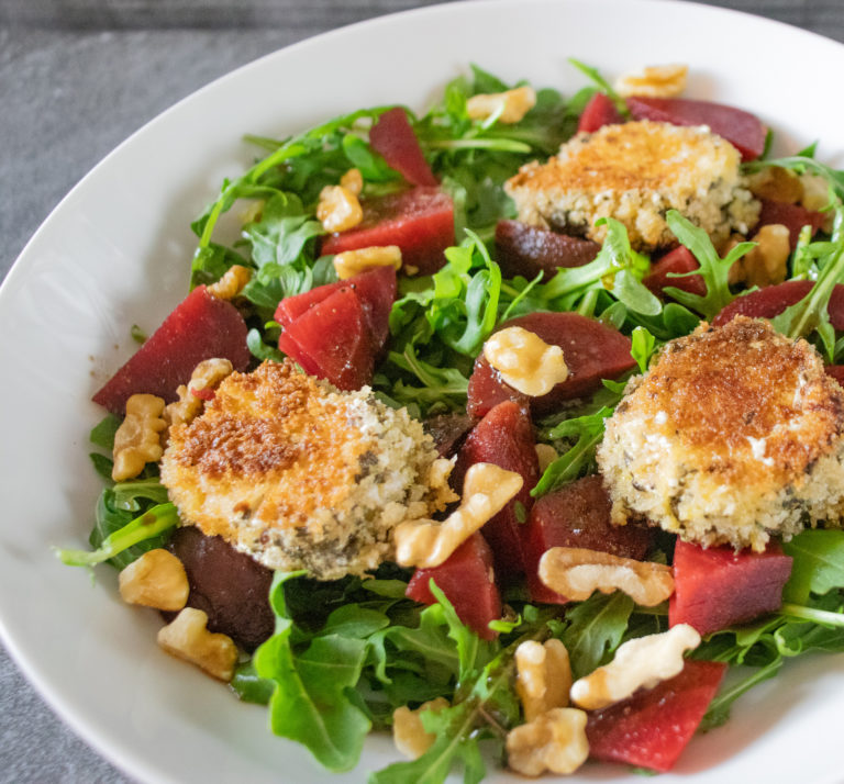 Warm Goat Cheese Salad with Walnuts