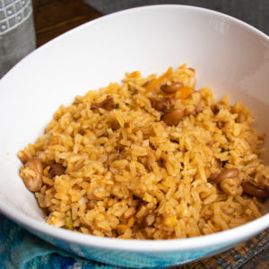 dominican moro brown rice with beans