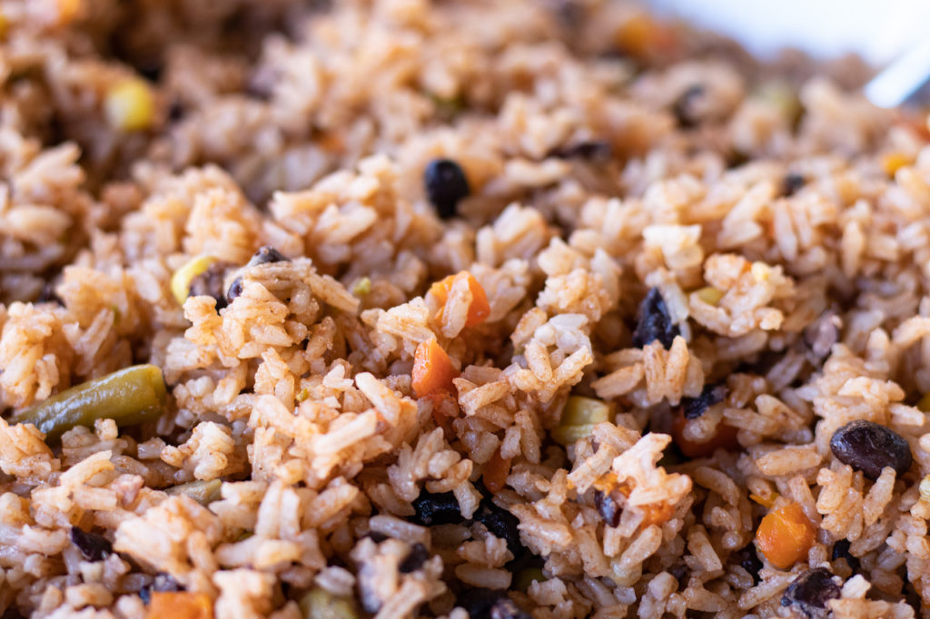 brown rice with vegetables and beans