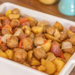 potato, sausage, peppers and onion casserole.