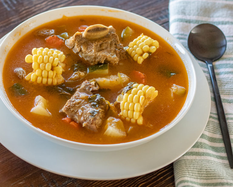 Caribbean Beef, Veggies and Rice Soup