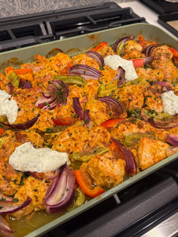 Easy Chicken Tikka Sheet Pan Dinner and Flatbread Lunch