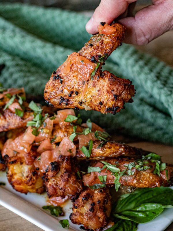 Spanish Tapas Chicken Wings with Tomato Dressing